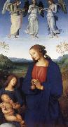 Pietro Perugino The Virgin and Child with an Angel oil painting reproduction